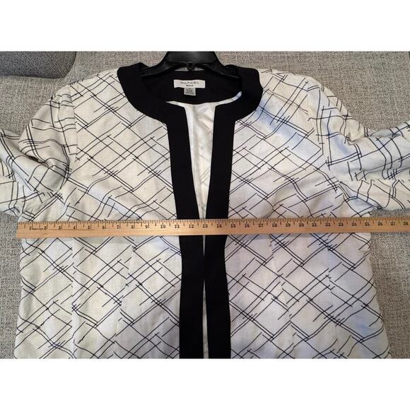Rafael Black White Women’s Plus Size Blazer 3/4 Sleeves Lined Sz 3X - Picture 8 of 10